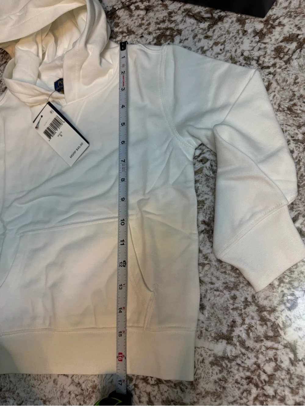 Polo Ralph Lauren White Pullover Hoodie Kids Size 5 NWT Classic